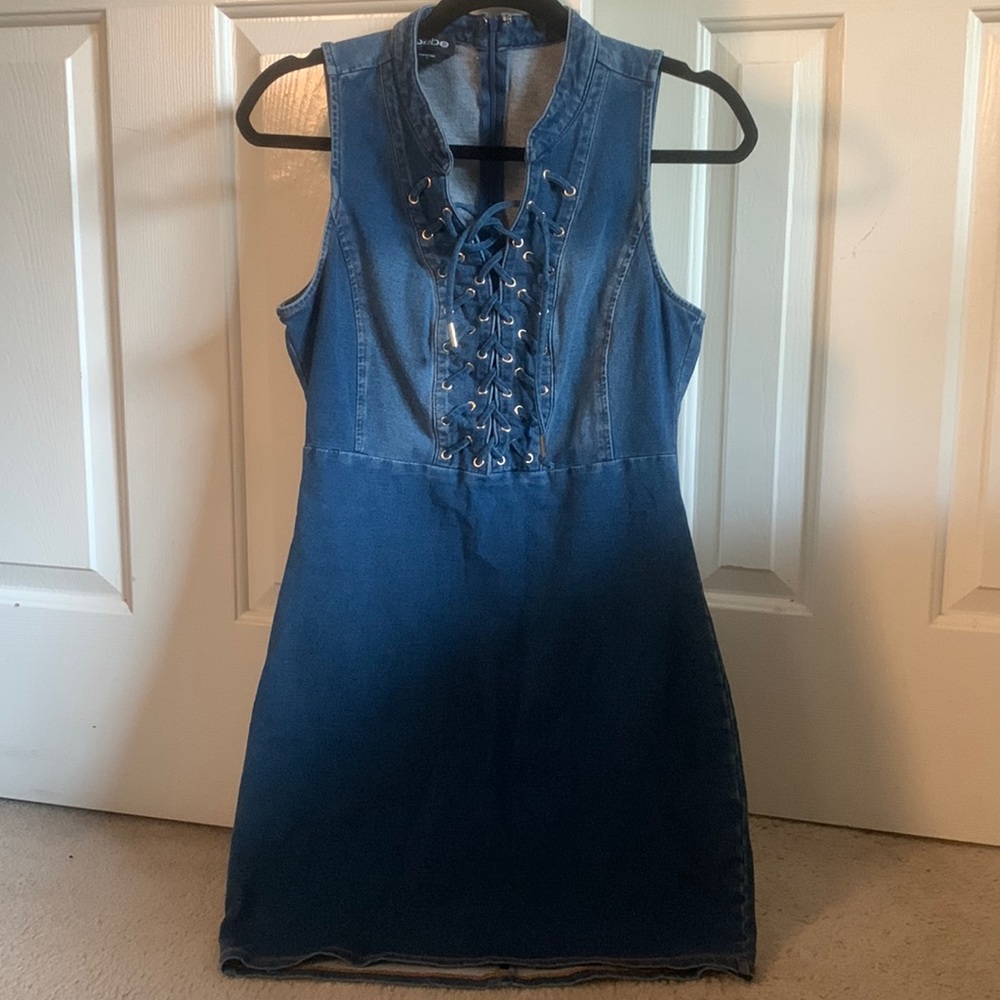 Bebe blue jean tight fitting dress!